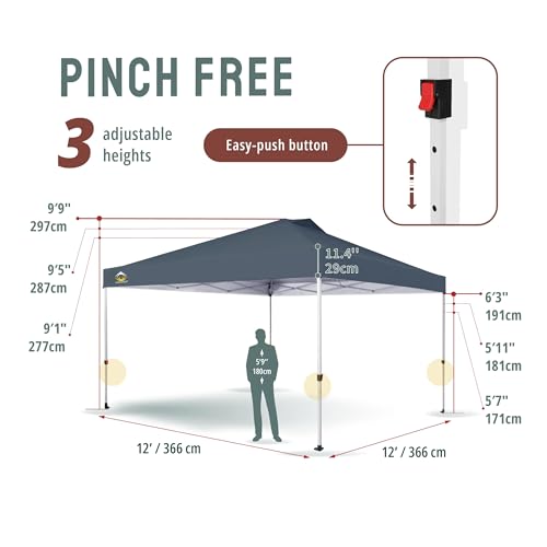 CROWN SHADES 10x10 Pop Up Canopy - Beach Tent with One Push Setup - Easy Outdoor Sun Shade for Events, Parties, Camping - Gazebo with STO-N-Go Cover Bag, Silver Coated Top, White