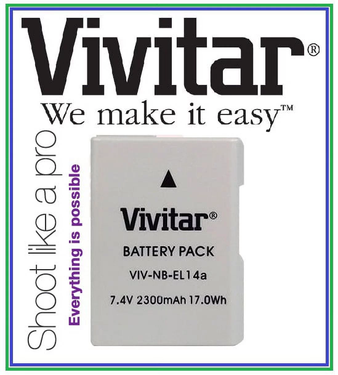 Hi Capacity 2-Pcs EN-EL14a Battery For Nikon D3400 D5600