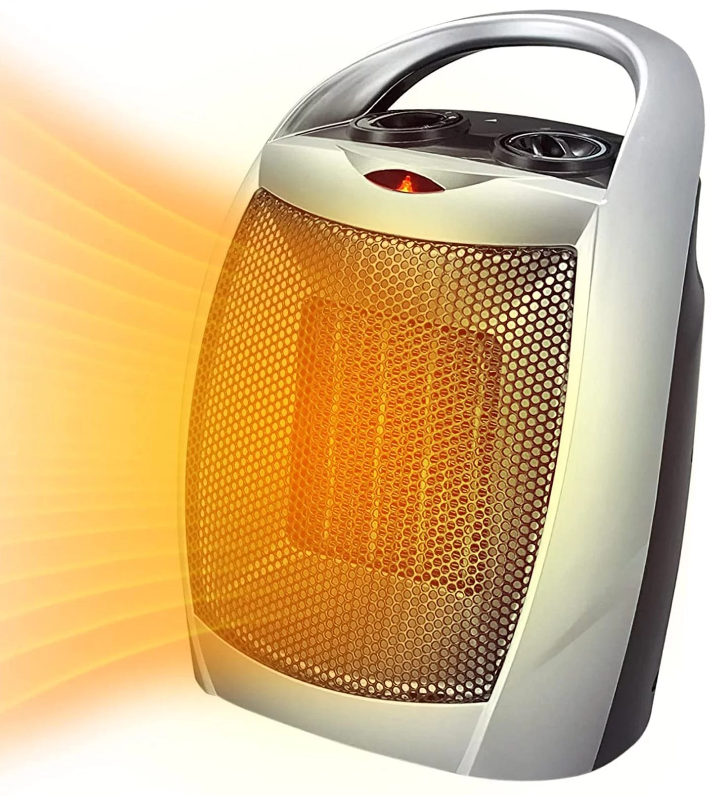 1500W Space Heater, ETL Certified Ceramic Small Heater with Thermostat,Electric Portable Heater Fan for Home Dorm Office Desktop and kitchen,SILVER