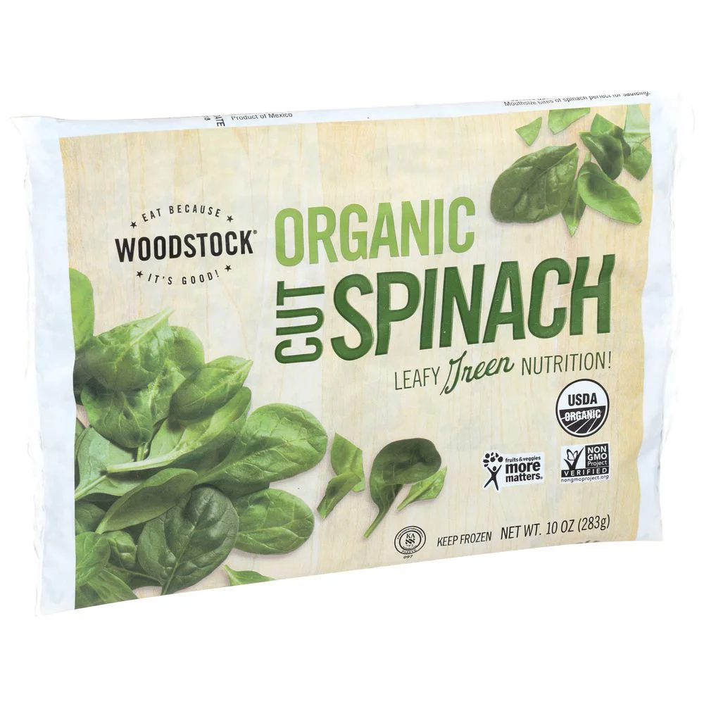 Woodstock Farms Organic Cut Spinach, 10 Ounce -- 12 per case.