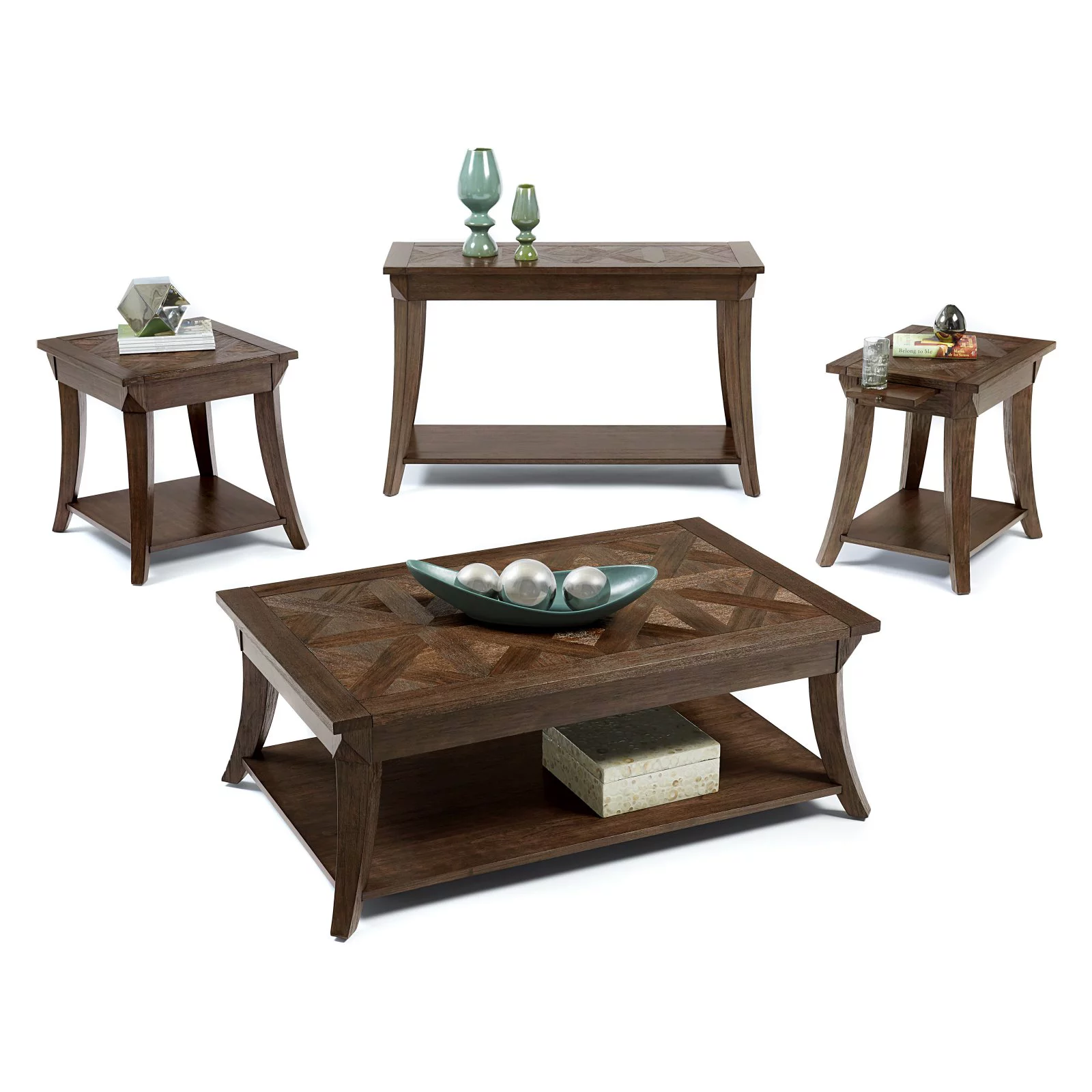 Progressive Furniture Appeal l Wood End Table in Dark Poplar Brown