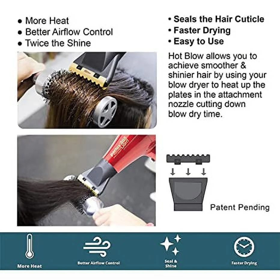 Bundle 2: (1) Parlux Advance Light White Hair Dryer and (1) M Hair Designs Hot Blow Attachment Black