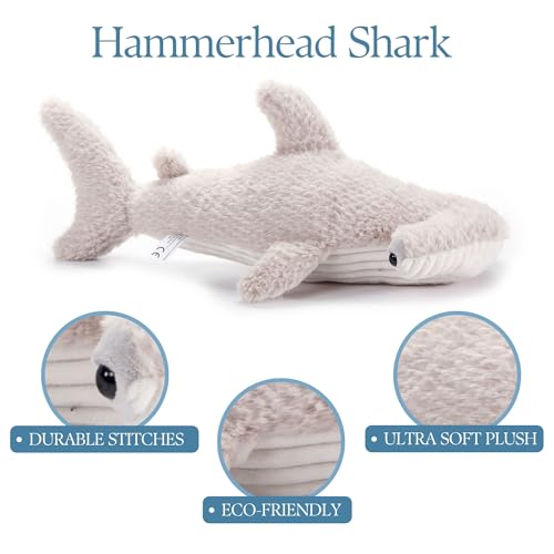 The Petting Zoo Hammerhead Shark Stuffed Animal Plushie, Gifts for Kids, Fuzzlez Sealife Animals, Gray Shark Plush Toy 17 Inches