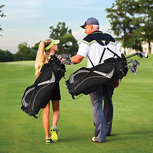 Mayjooy Golf Stand Bag, Portable Golf Bag w/8 Way Dividers, Organized Easy-Storage Stand Bag w/Durable Fabric,Black