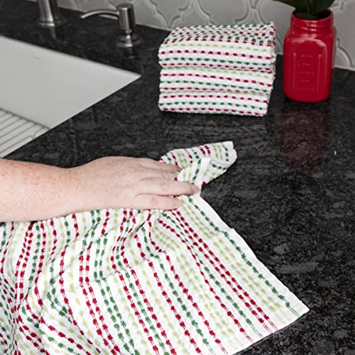 Ritz Pebble Bar Mop, Holiday Red-Green, 4 Towel Set