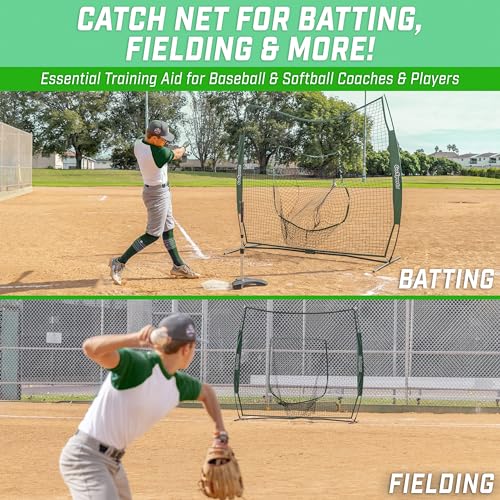 GoSports 7x7 ft Baseball & Softball Nets - Available in Team Colors - Batting & Pitching Net with Strike Zone