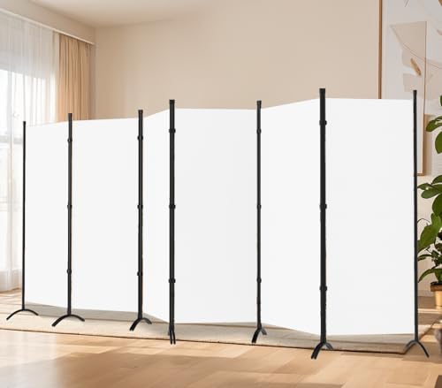 Room Divider-6 Panels Black Folding Privacy Screens, 6 ft Partition Room Dividers Wall for Separation, Home, Office, Classroom, Studio
