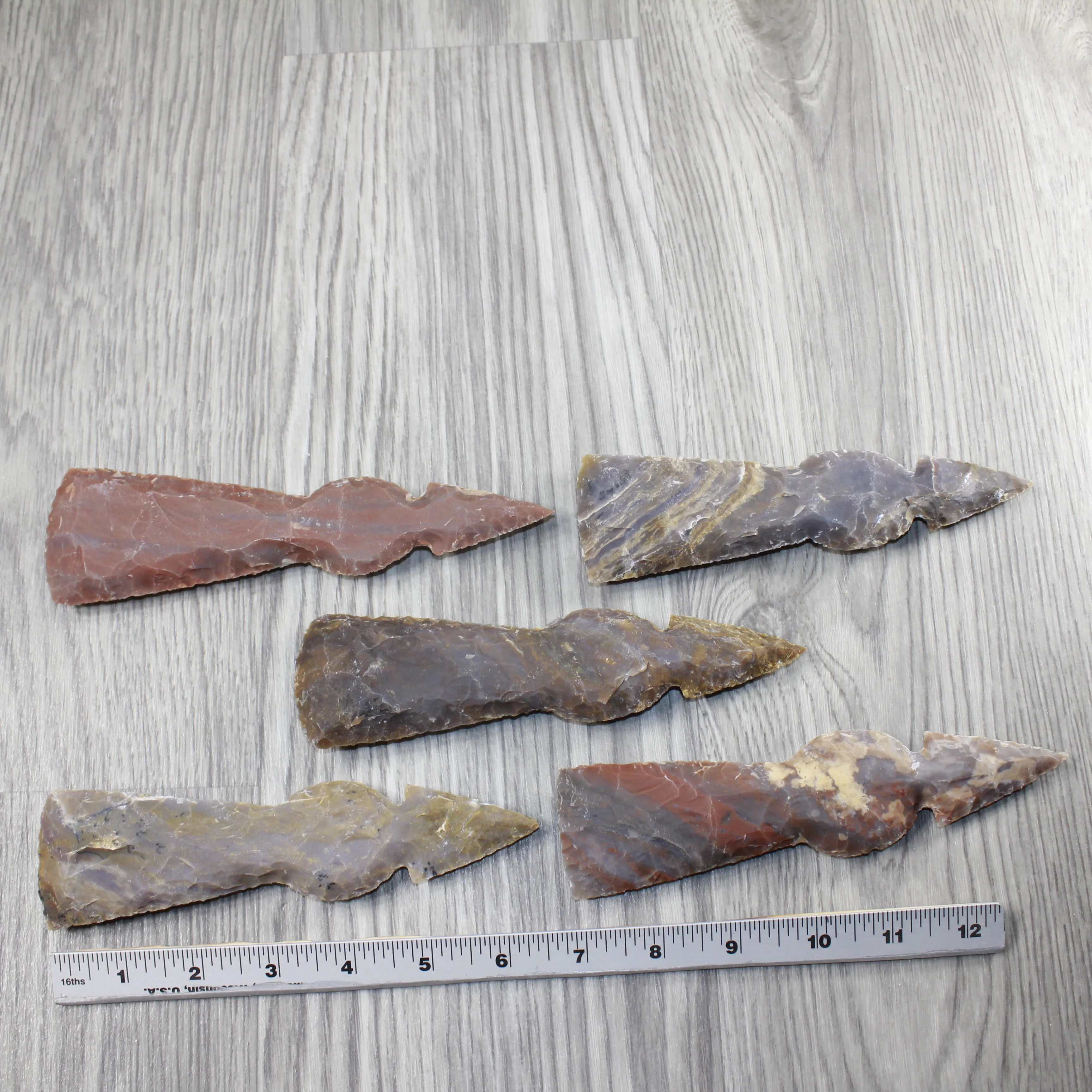 5 Stone Ornamental Tomahawk Heads #9543 Ax Axe Hatchet