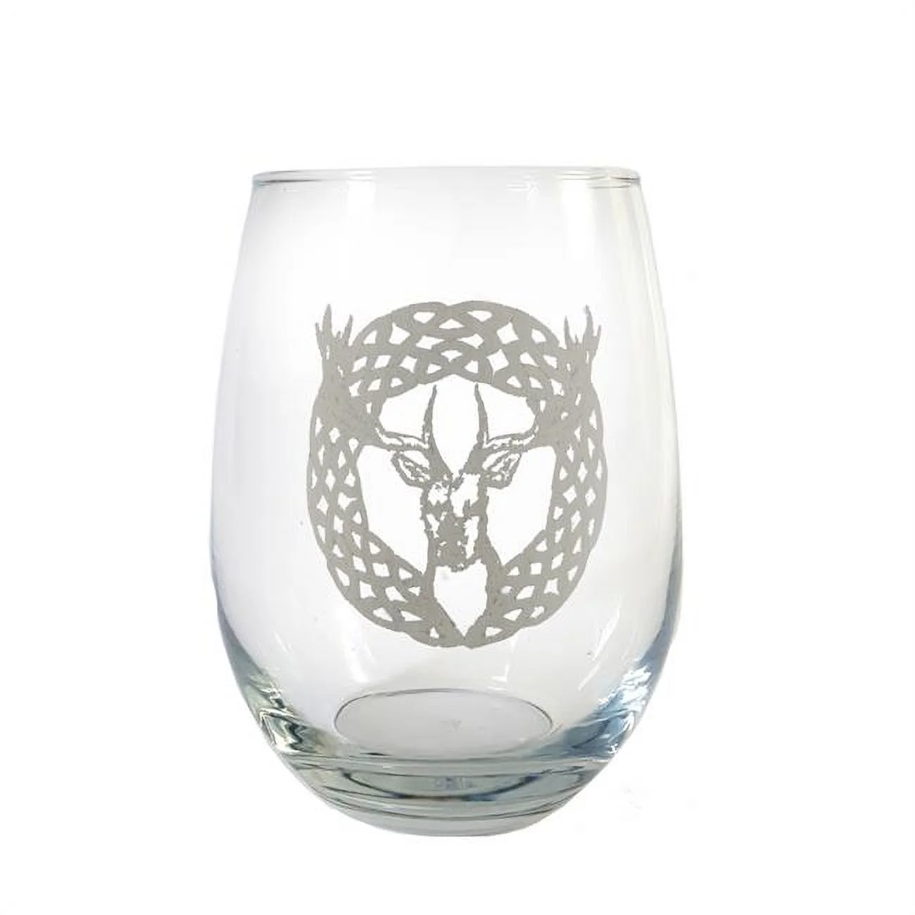 Lyoncraft SWSG01 18 oz Celtic Stag Engraved Stemless Wine Glass