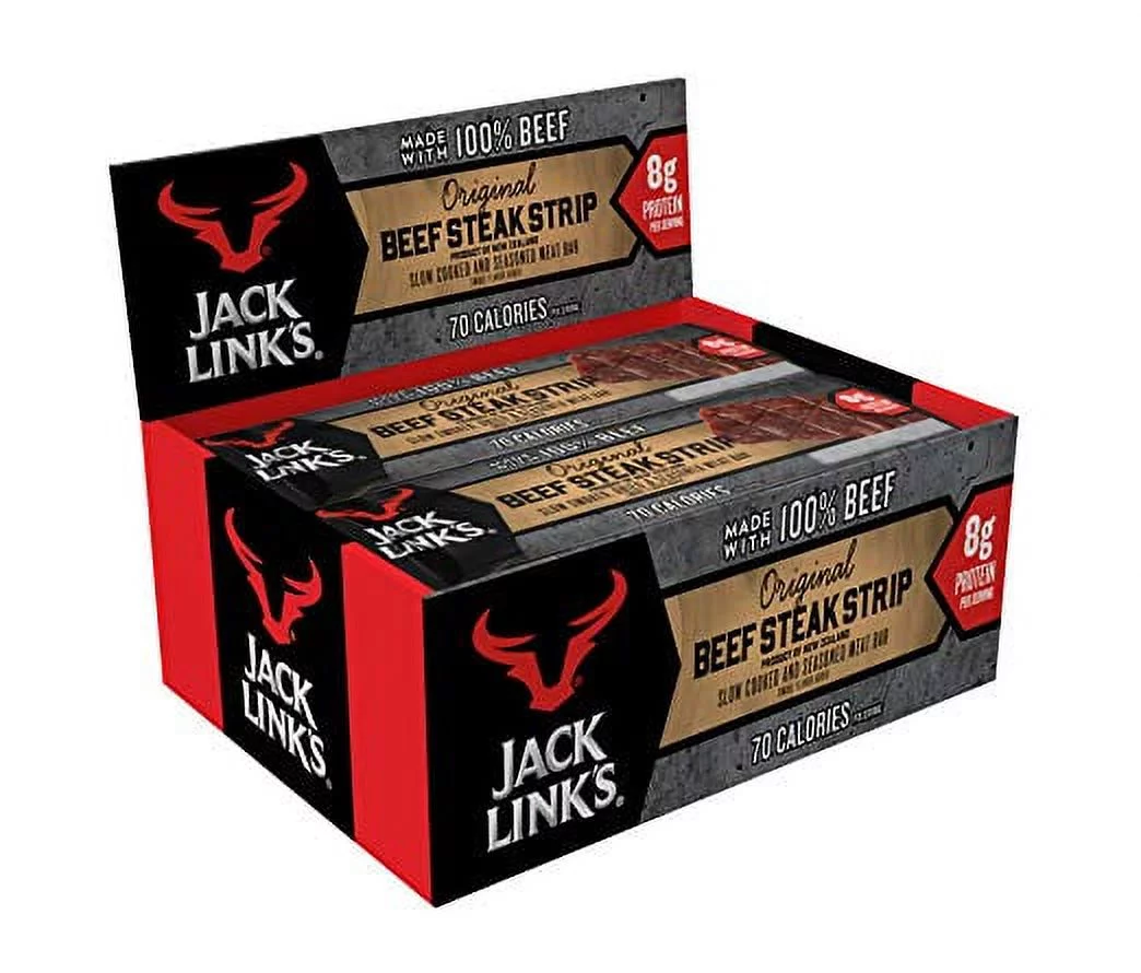 Jack Links Beef Strips, Original. Meat Protein Snack, 12ct 0.9oz