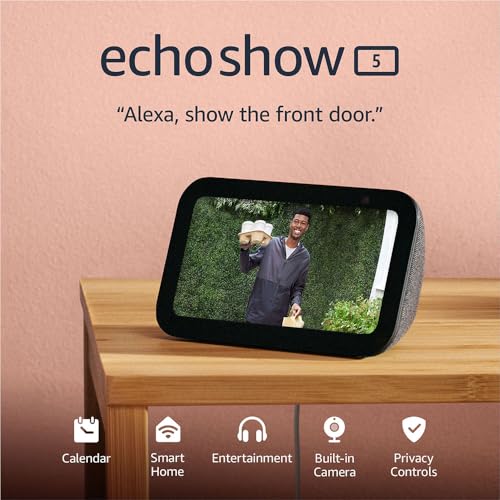 Amazon Echo Show 5 (newest model), Smart display with 2x the bass and clearer sound, Cloud Blue