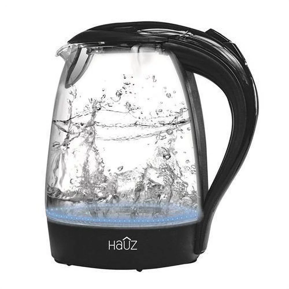 Hauz AKL4455 LED Illuminated Black Glass Kettle 7 Cups 1.7 Liters