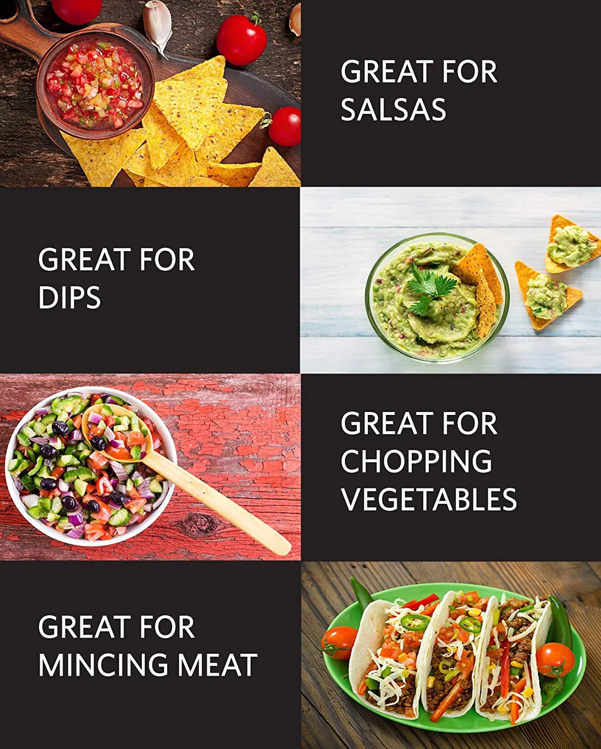 EUROSTAR 1.5 Cup One Touch Electric Mini Food Chopper (White)