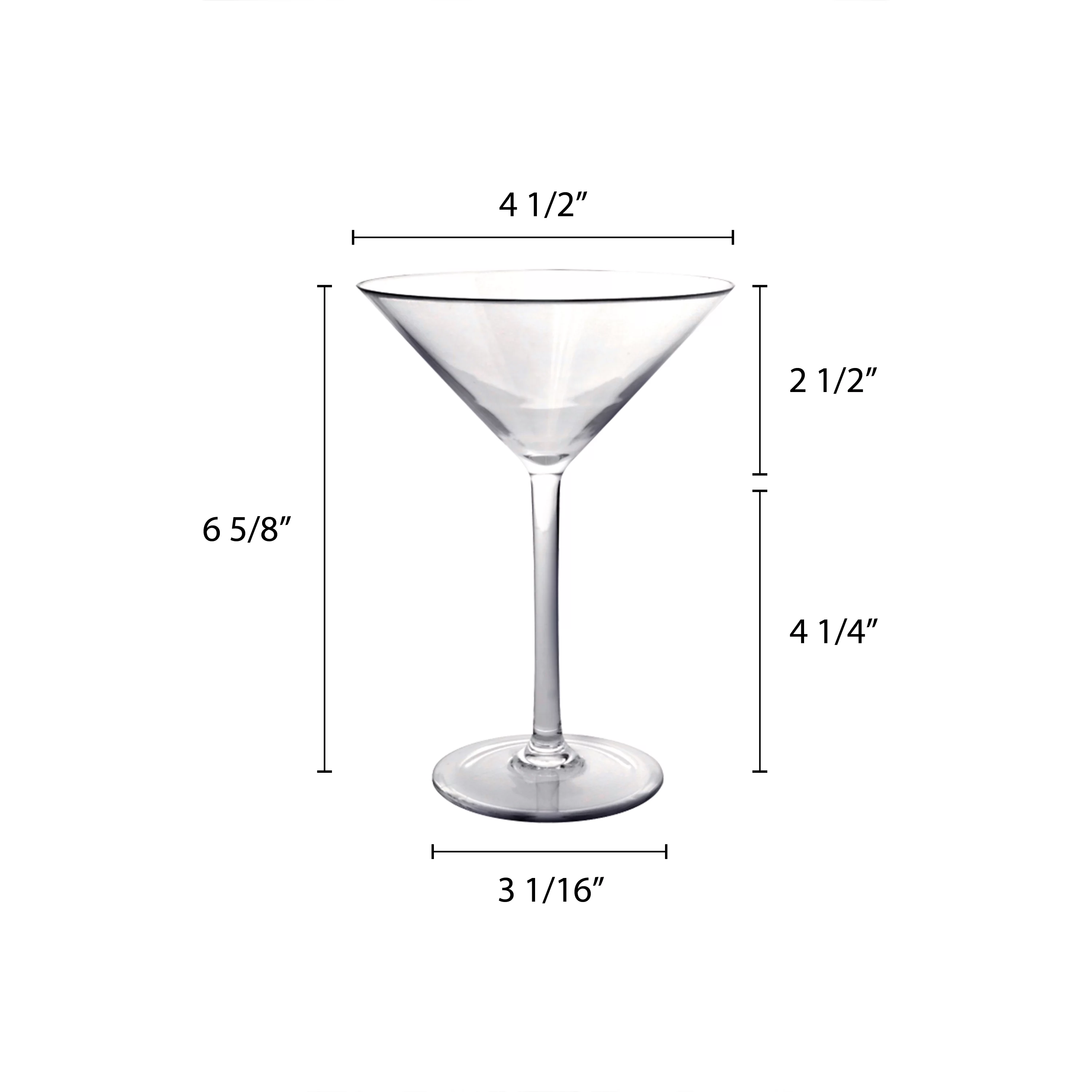 Excellante 8 oz martini glass, polycarbonate, clear, comes in each