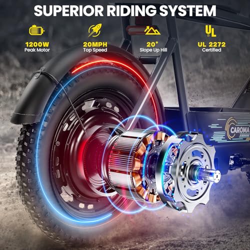 Caroma Peak 500W/800W/1200W Electric Scooter with Seat, 16 * 3