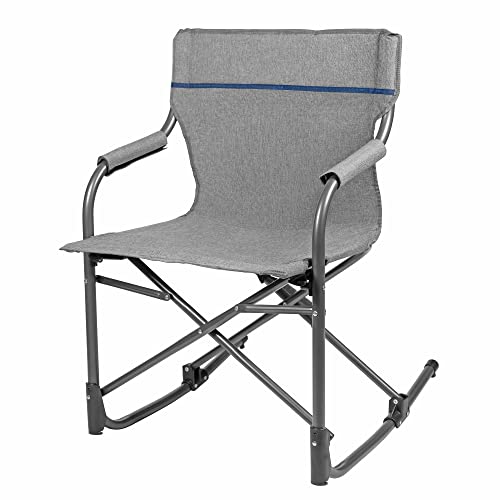 Zenithen Limited Foldable Portable Rocking Director's Chair Perfect for Sporting Events, Outdoor Activities, Camping, Patio Furniture, and Relaxing, Grey