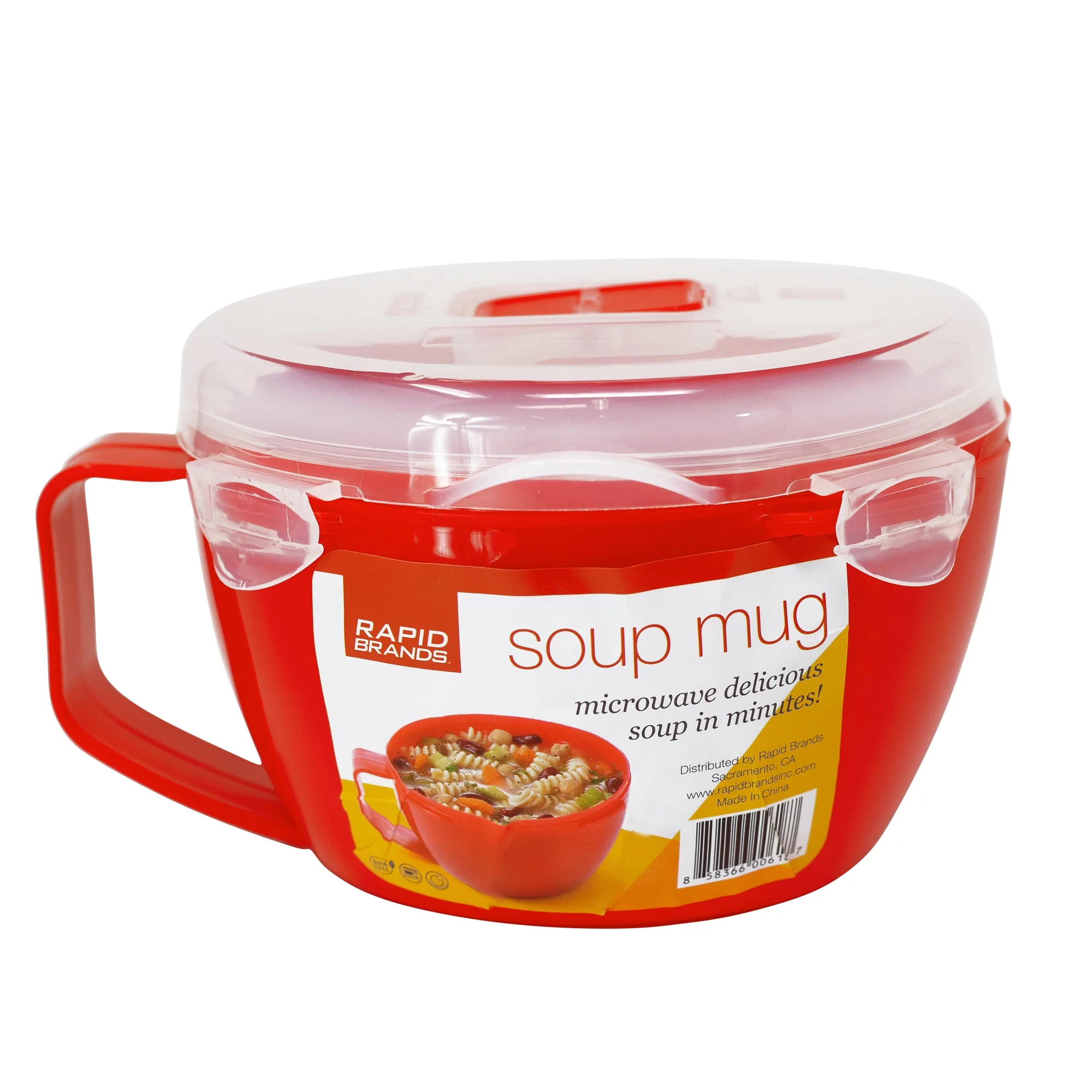 Rapid Brands Noodle & Soup Bowl, Made Exclusively for Walmart, Microwaveable, & BPA-Free, Red
