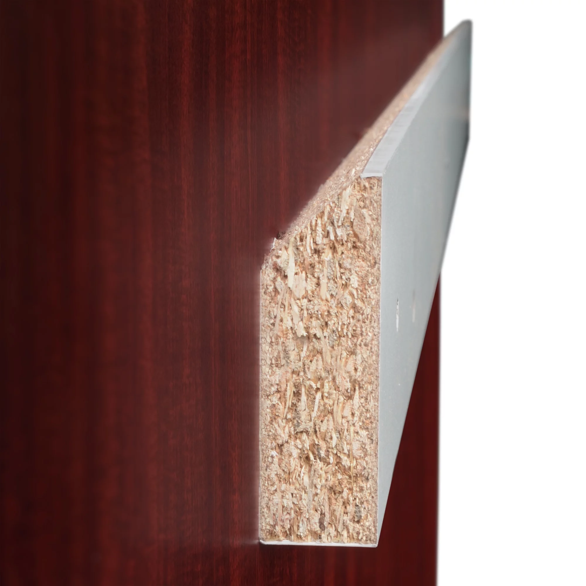 Romig Legacy Double Full Pedestal Reception Desk with White Transaction Top- Mahogany