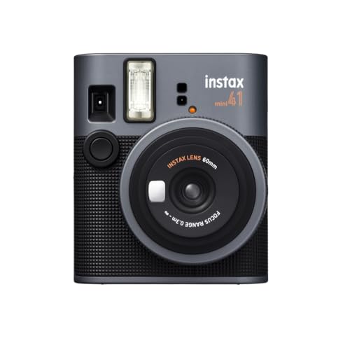 FUJIFILM INSTAX Mini 41 Instant Camera Bundle with Instax Mini Film | 20 Exposures + 4 Pack AA Batteries + Cleaning Cloth (4 Items)