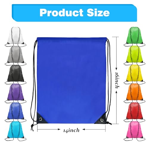 120 Pack Drawstring Bags Bulk, 12 Color Gym Drawstring Backpack Bulk for Women Men Portable String Sackpack Bag Large Capacity DIY Draw String Backpack for Gym Sports Storage Travel