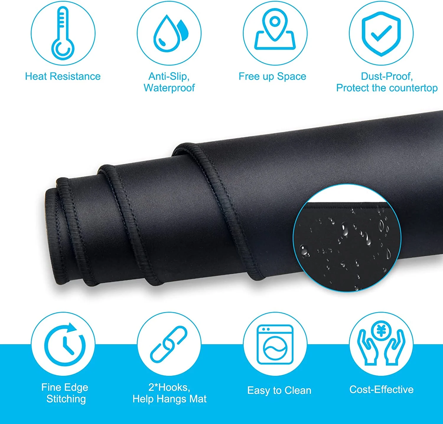 Stove Top Covers, 28.5x 20.5 inch Electric Stove Cover Mat, Ceramic Glass Cooktop Protector with 2 Hooks