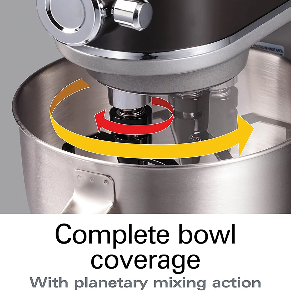 Hamilton Beach 63240 Professional Stand Mixer 5 Quart Specialty Attachment Hub Grey Bundle with 1 Year Extended Protection Plan