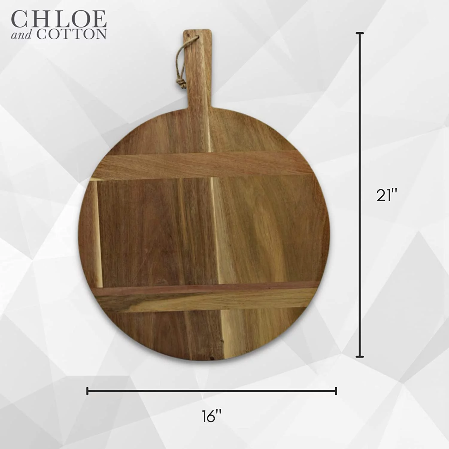 Chloe and Cotton Large Round Acacia Wood Bread Board 16