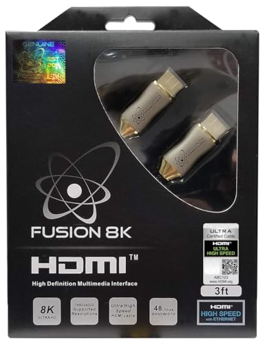 HDMI 2.1 Certified Cable Supports 10K 8K @60Hz and 4K @120Hz Compatible with All TVs, BluRay, Xbox Series X, PS5 (6 Feet)