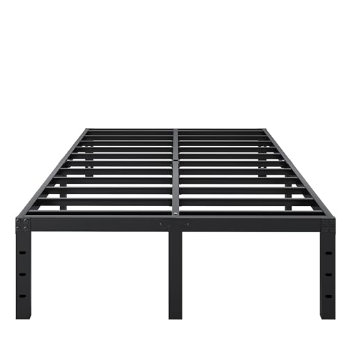 Full Size Bed Frame, 14 Inch Heavy Duty Metal Platform Bed Frame No Box Spring Needed, Storage Space, No Noise, Easy Assembly