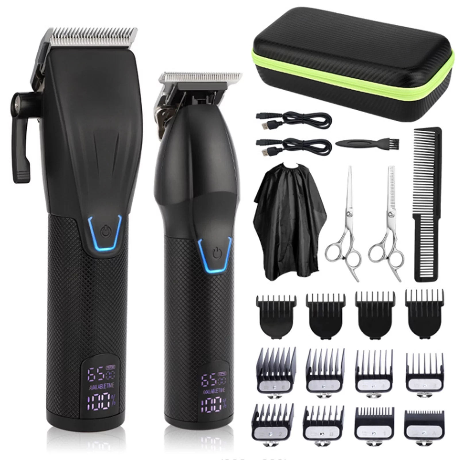 Shinysix Professional Electric Hair Clippers Set with Intelligent Display, Speed Adjustable, Strong Motor, and Low NoisePerfect for Salon and Home Use