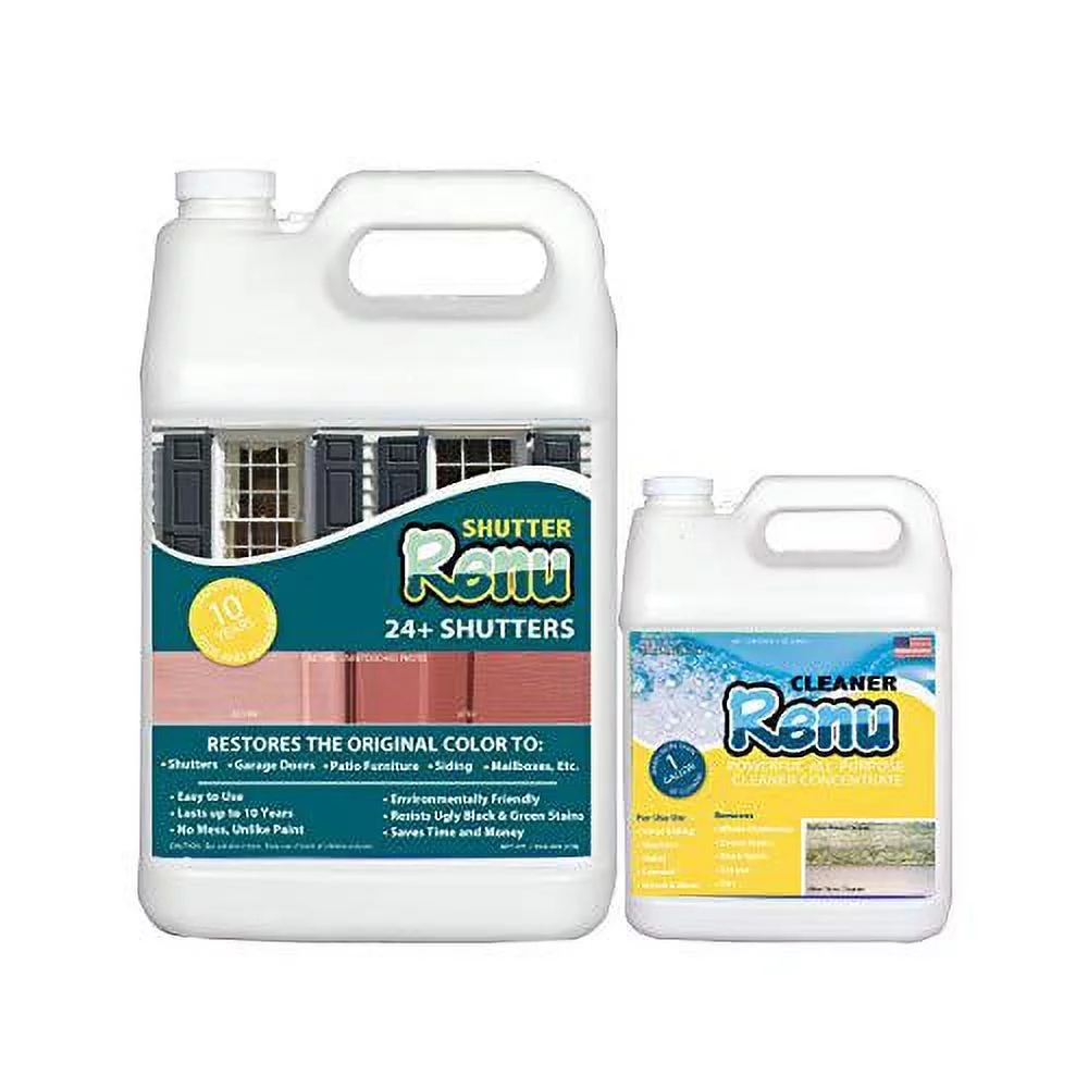 shutter renu 24+ shutter kit-instantly bring back the color and shine to 350 sq ft of faded shutters, faded garage doors, faded front doors, faded patio furniture and more. shutter