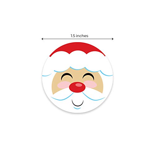 Jolly Santa Stickers / 500 Happy Saint Nick Christmas Label Roll / 1.5