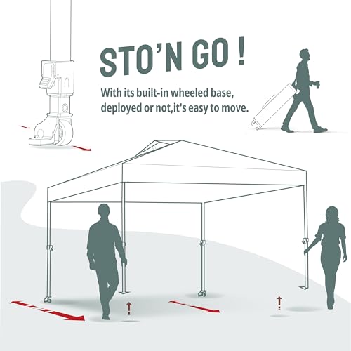 CROWN SHADES 10x10 Pop Up Canopy - Beach Tent with One Push Setup - Easy Outdoor Sun Shade for Events, Parties, Camping - Gazebo with STO-N-Go Cover Bag, Silver Coated Top, White