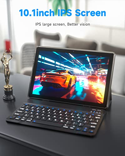 2 in1 Tablet with Keyboard Android Tablet 10 Inch Tablets, Include Mouse Case Stylus 5G-WiFi WiFi-6 128GB ROM+6GB RAM 10 in IPS 2MP+8MP Dual Camera 6000mAh Battery 10.1