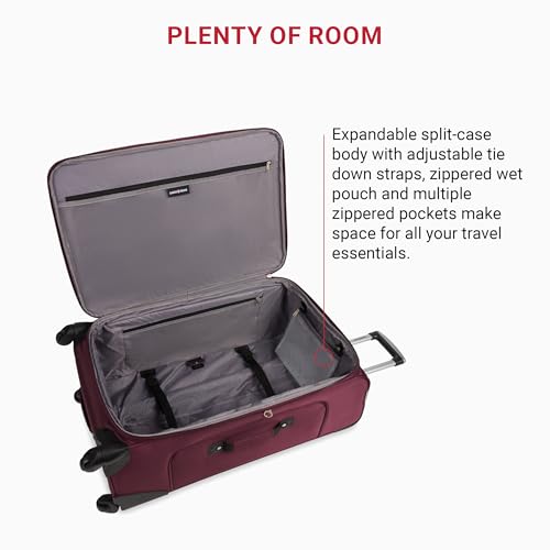 SwissGear Sion Softside Expandable Luggage, Black, Checked-Large 29-Inch