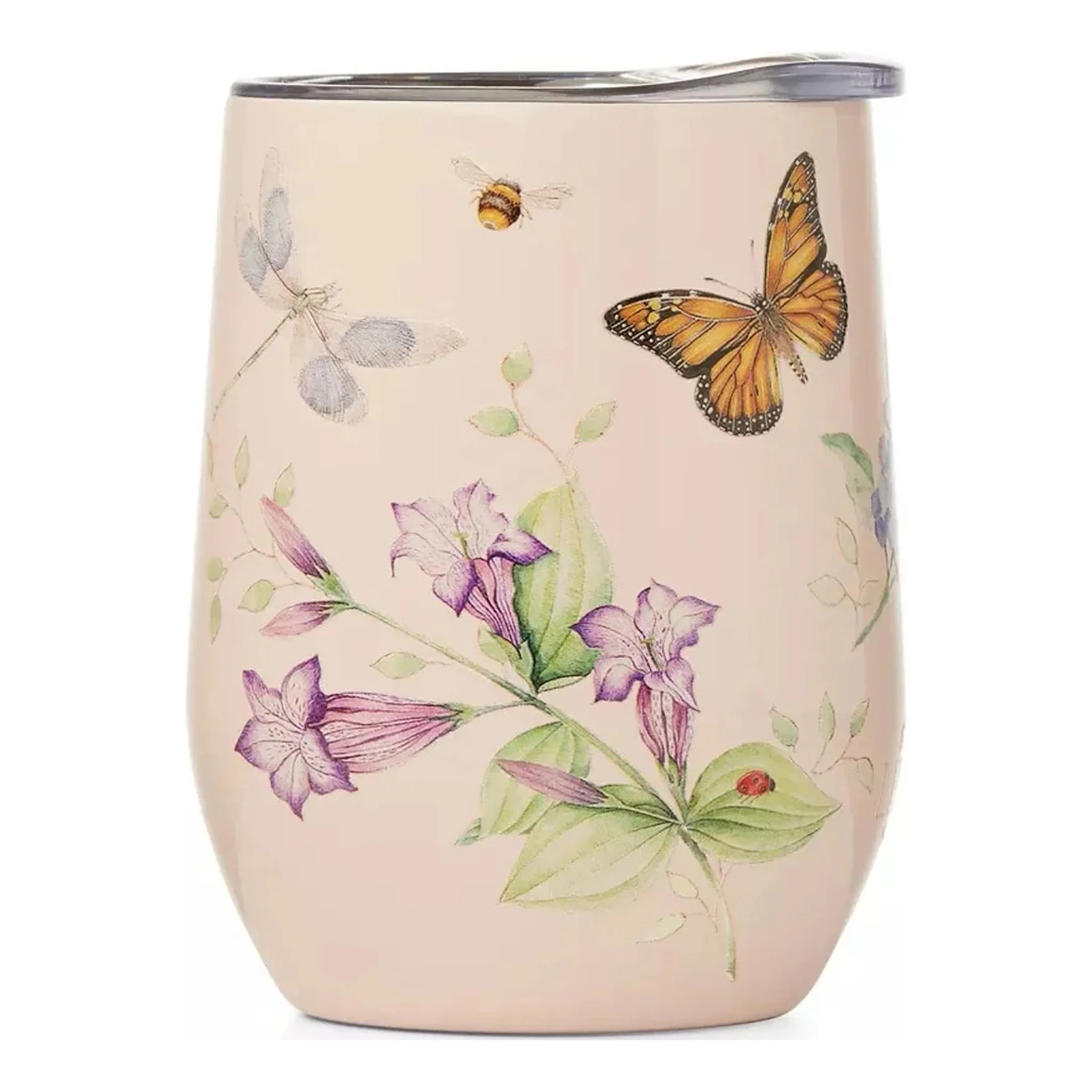 Lenox Butterfly Meadow Pink Stainless Steel Wine Tumbler
