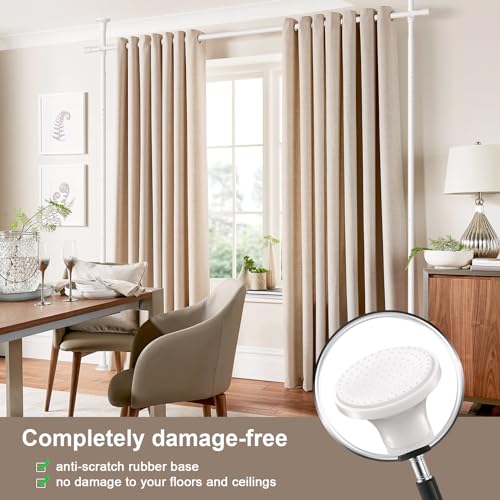 Room Divider Curtain Rod - No Drilling Partition Room Dividers Wall,28-96inch(W) 4-9ft(H),Heavy Duty Metal Tension Curtain Stand for Studio Apartment Room Separation,Portable Room Separator,Black