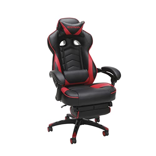 RESPAWN 110 Pro Gaming Chair - Gaming Chair with Footrest, Reclining Gaming Chair, Video Gaming Computer Desk Chair, Adjustable Desk Chair, Gaming Chairs for Adults with Headrest Pillow - Grey Fabric