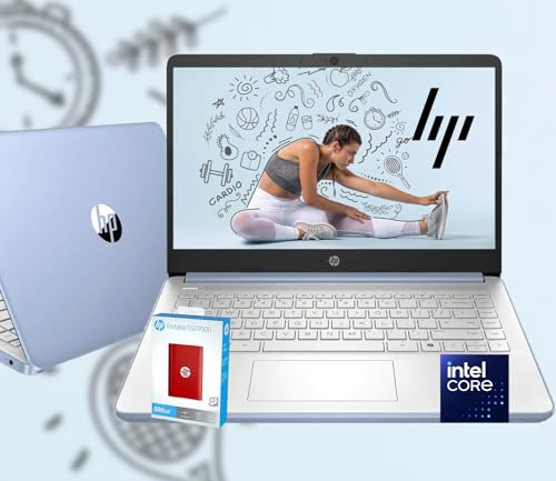 HP 14 Ultrabook • Intel 4-Core N150 • Microsoft 365 • Copilot AI • 32GB RAM • 1.6TB Storage (128GB UFS withHP 512GB P500 Portable SSD + 1TB OneDrive) • Wi-Fi 6 • 12 Hr Battery • Lavender • Win 11