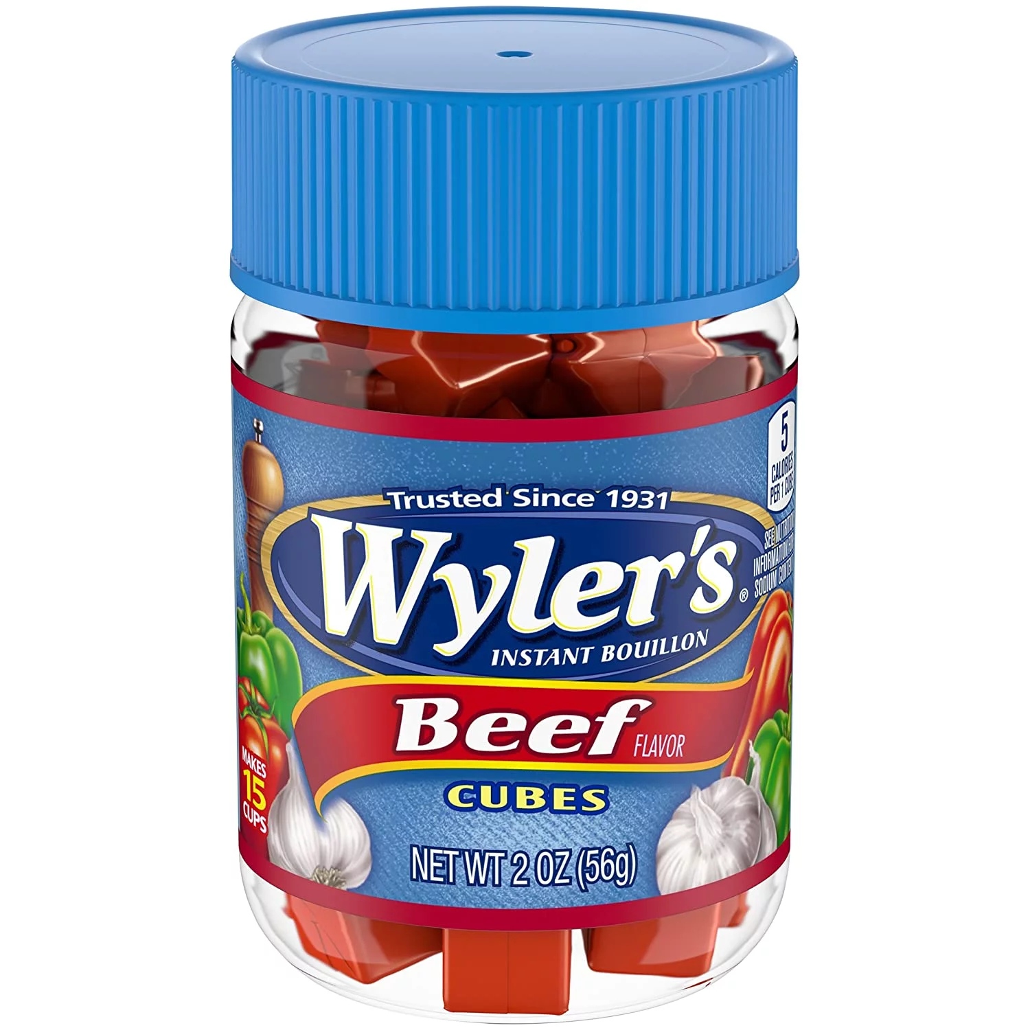 Wyler's Beef Instant Bouillon Cubes Jar, 2 OZ (Pack of 12)