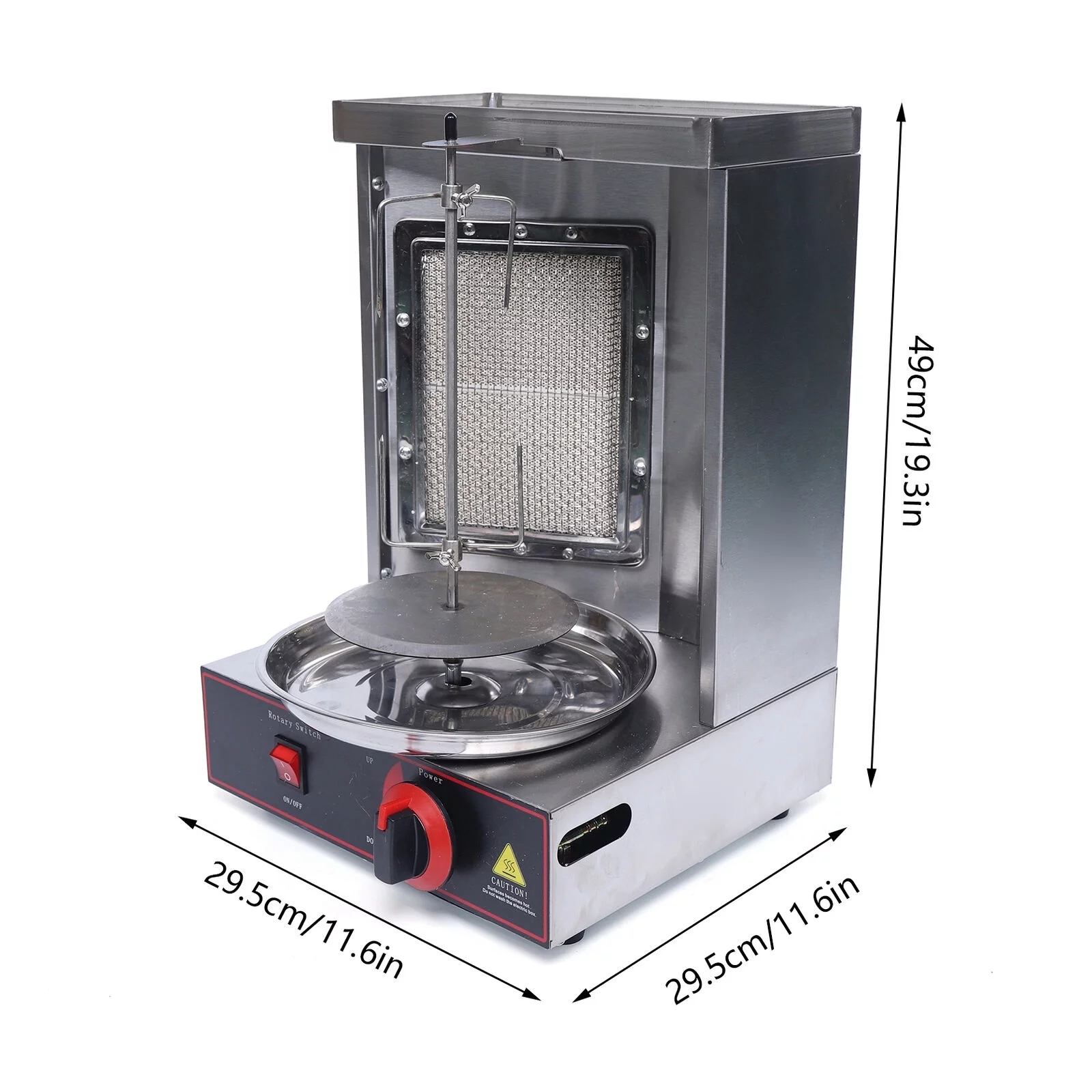 Miumaeov Commercial Vertical Gas Doner Kebab Grill Meat Shawarma Machine BBQ Rotisserie Oven Smokeless Broiler