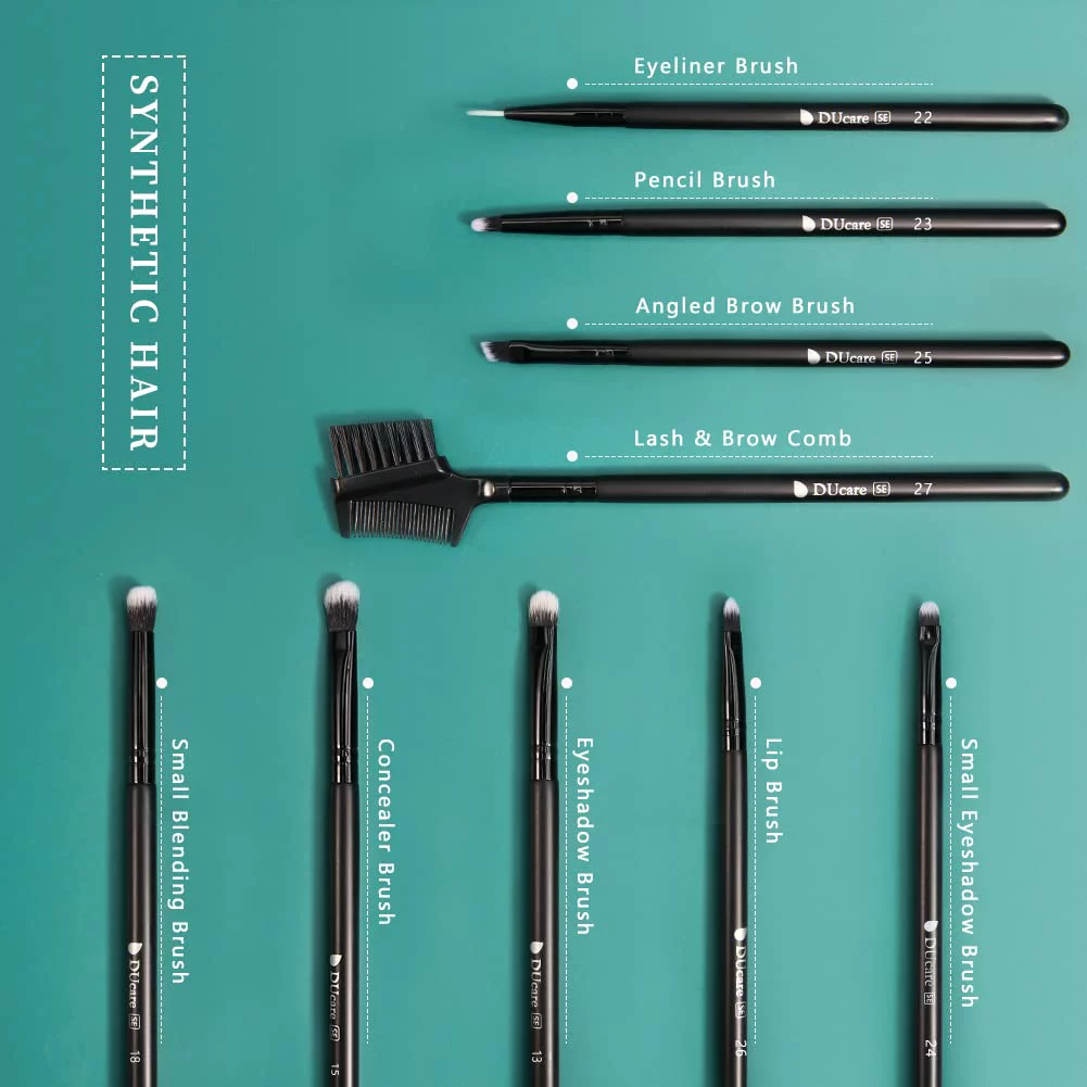 DUcare Makeup Brushes Professional 27Pcs Makeup Brush Kit Set Kabuki Foundation Blending Face Powder Blush Concealers Eye Shadows