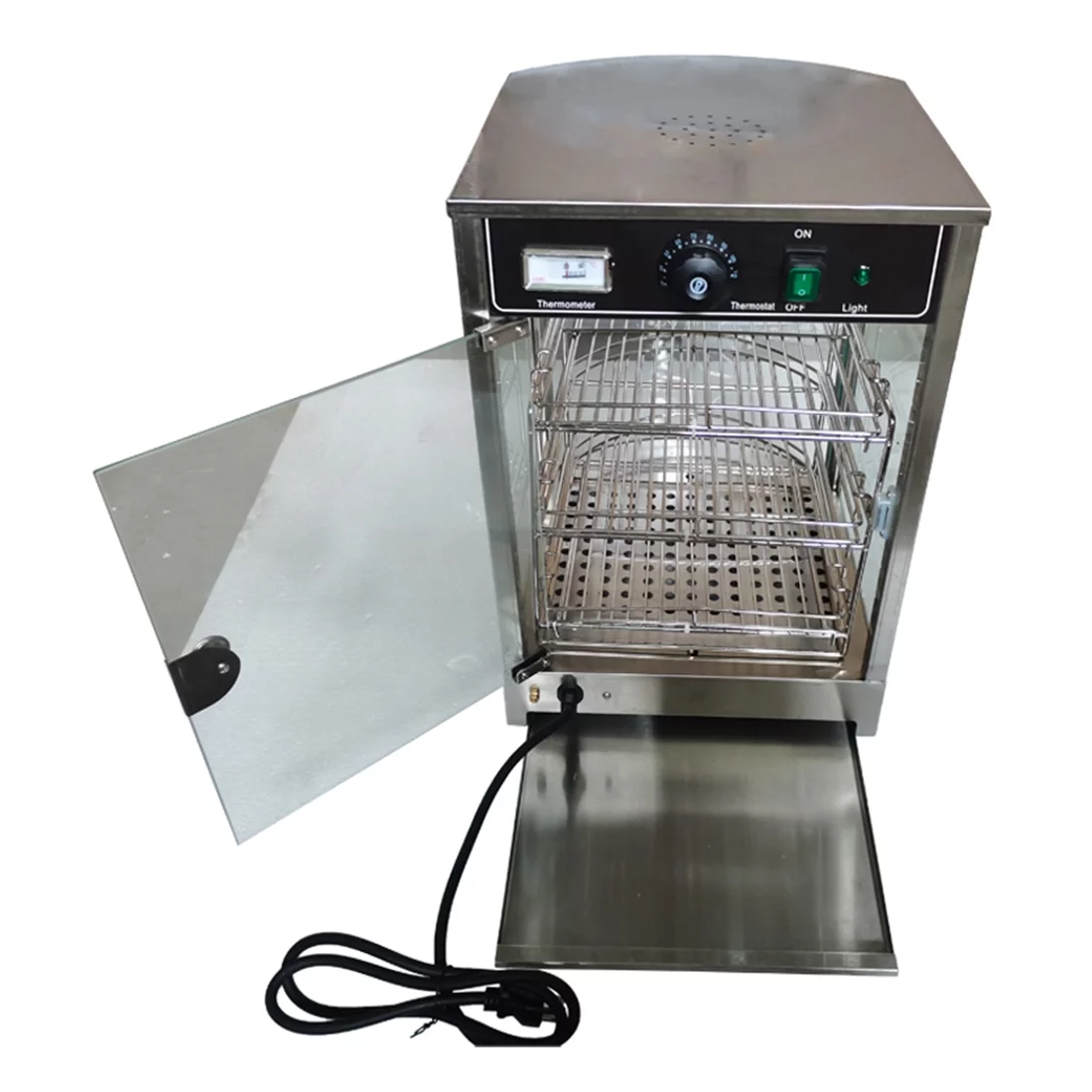 INTBUYING 3 Layers Electric Food Warmer Display Case Egg Tart Pizza Warmer 850W