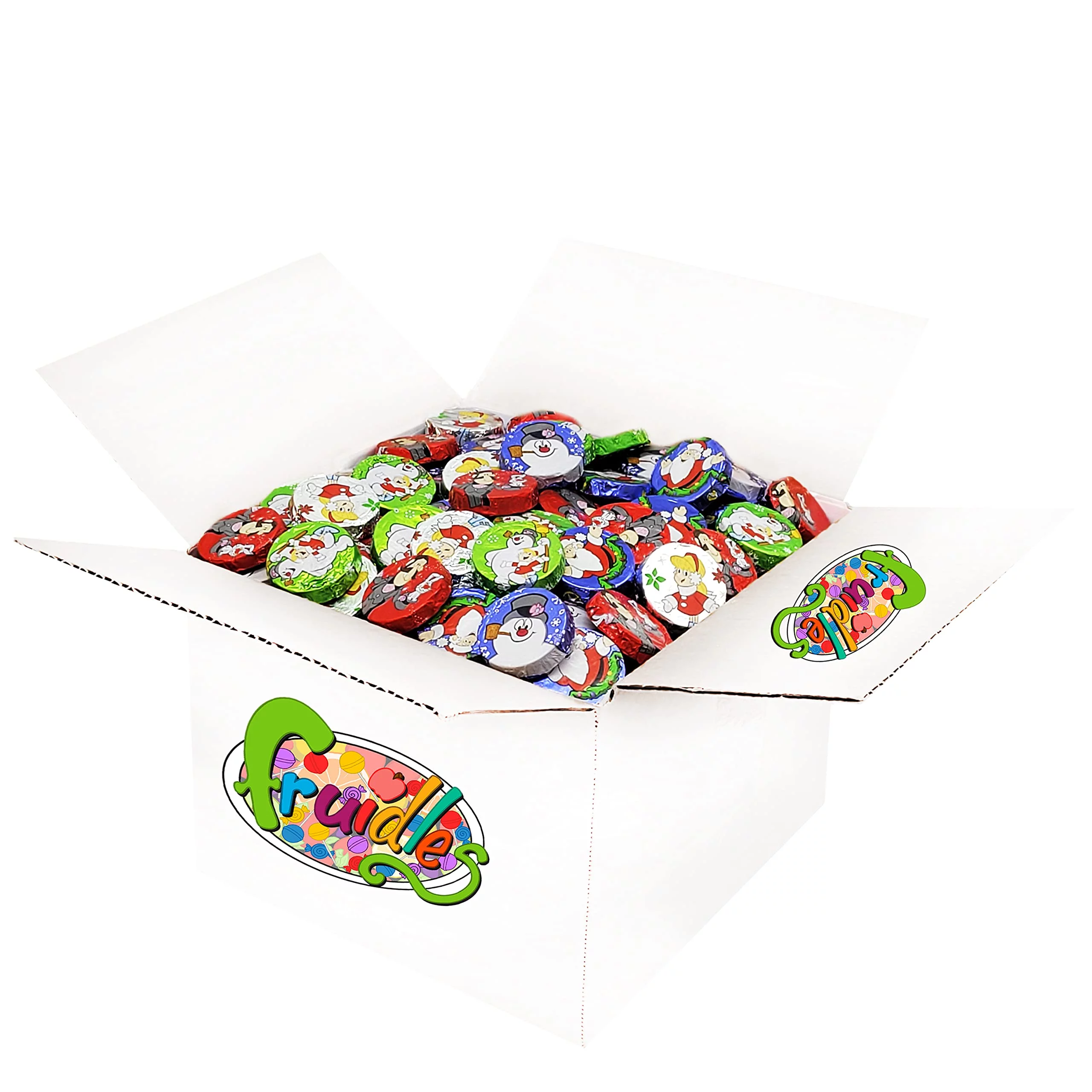 Christmas Milk Chocolate Snowman Themed Discs, Double Crisps, Party Bag Fillers, Individually Wrapped Foils, Kosher Certified Dairy (5 Pounds (Bulk))