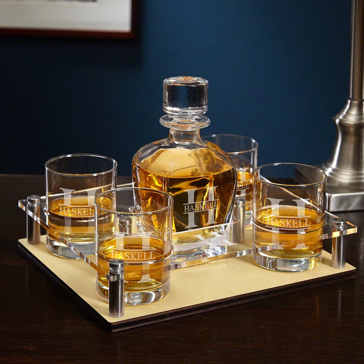 Oakmont Engraved Presentation Set with Decanter & Glasses