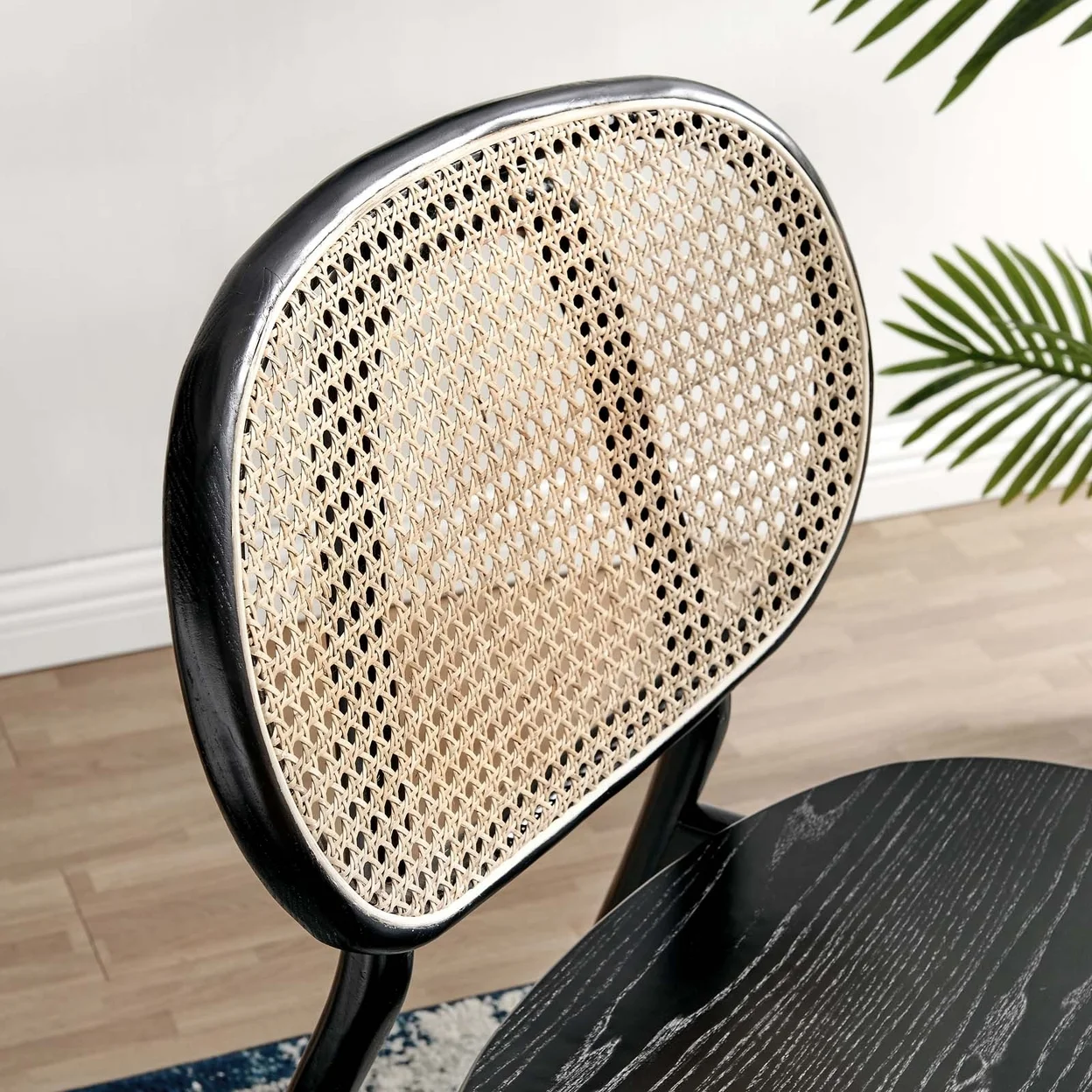 Modway Malina Wood Dining Side Chair Set of 2 in Black