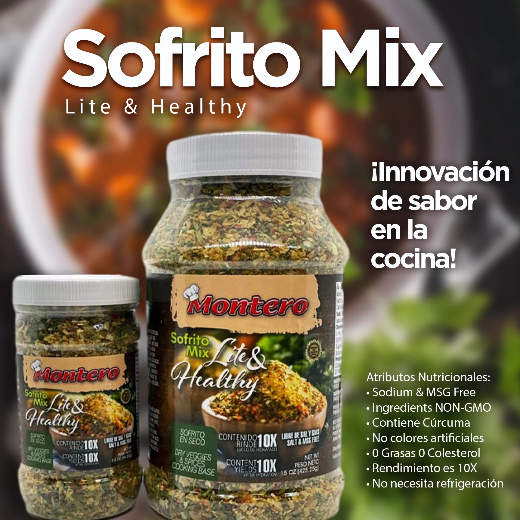 Montero Sofrito Mix Lite & Healthy, 15 oz.
