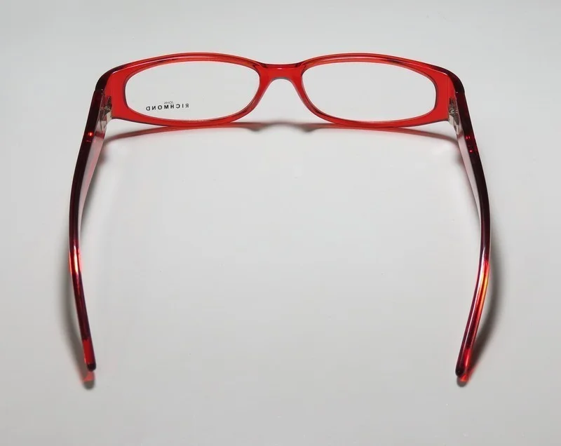NEW JOHN RICHMOND 00101 WOMENS/LADIES DESIGNER FULL-RIM TRANSPARENT RED MUST HAVE STUNNING HOT FRAME DEMO LENSES 52-15-125 FLEXIBLE HINGES EYEGLASSES/EYEGLASS FRAME