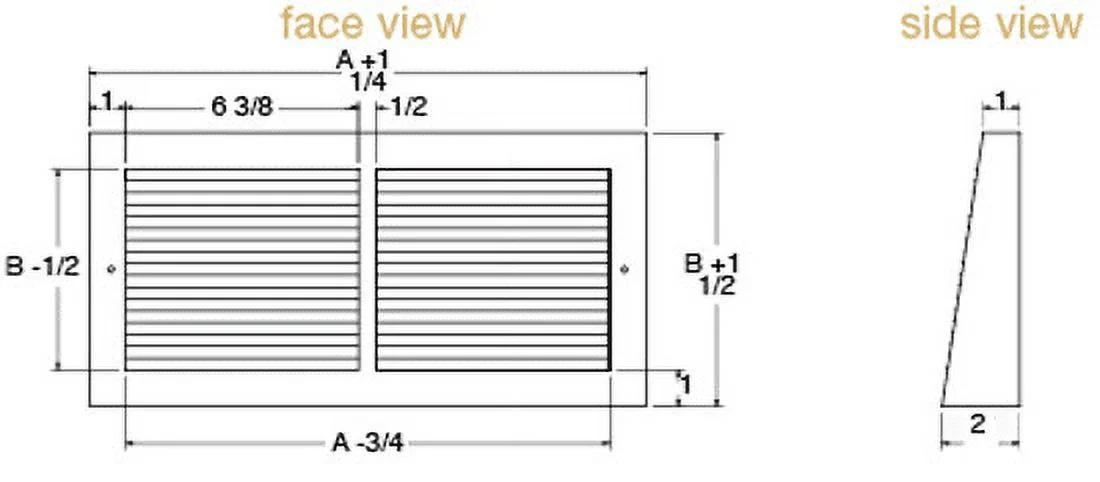 14in x 8in Imperial White Steel Triangular Baseboard 2in Projection Grill - Overall 15 1/4in x 9 1/2in
