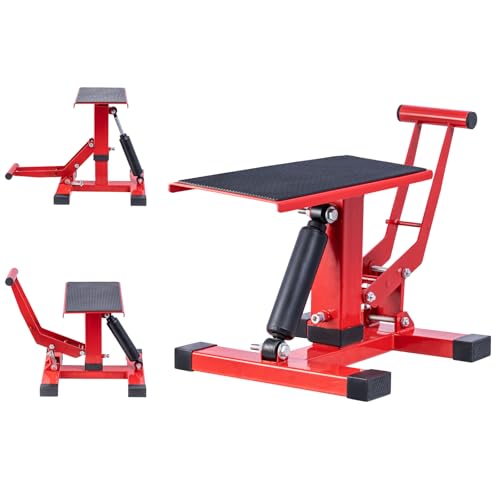CXRCY Dirt Bike Lift,Adjustable Height Motorcycle Stand Lift with 450Lbs Capacity,Quick Lift for Dirt Pit Bike Repair&Maintainance